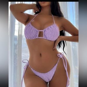 Ruffled Bikini Halter Set